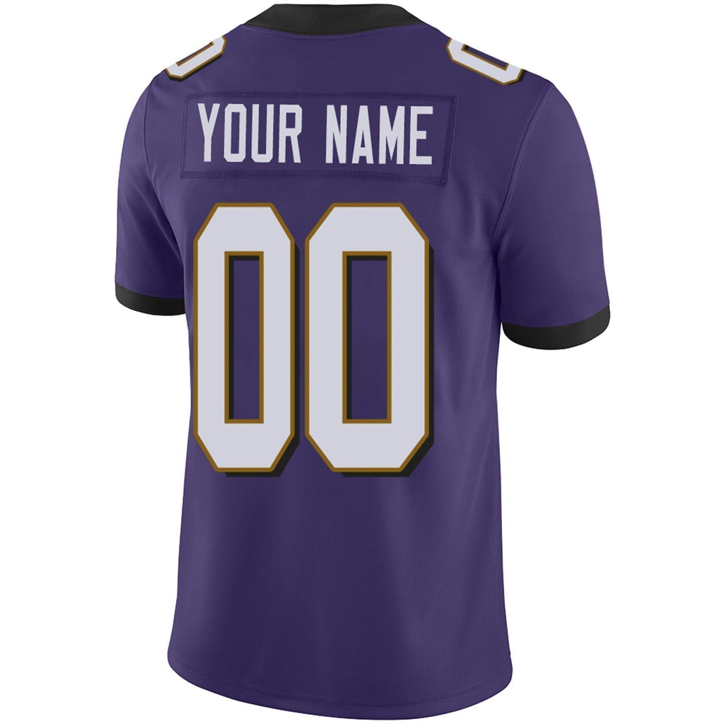 Custom B.Ravens Football JerseyS Team Player or Design Your Own Name for Mens Womens Youth Jerseys Purple