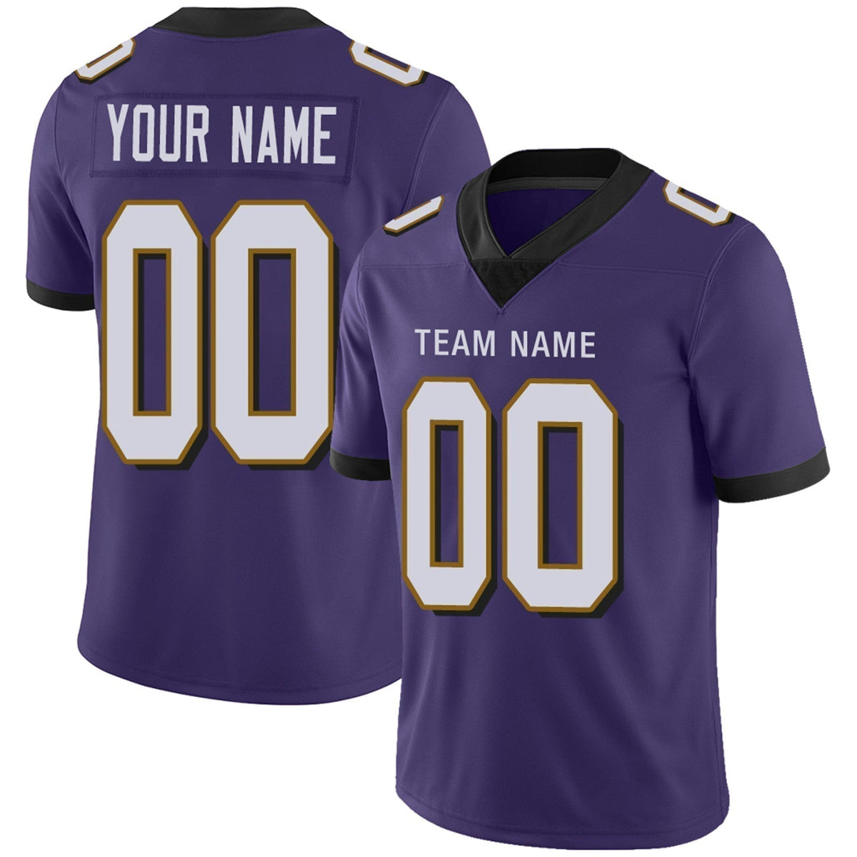 Custom B.Ravens Football JerseyS Team Player or Design Your Own Name for Mens Womens Youth Jerseys Purple