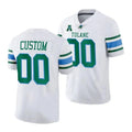 Custom Tulane Green Wave Jersey White