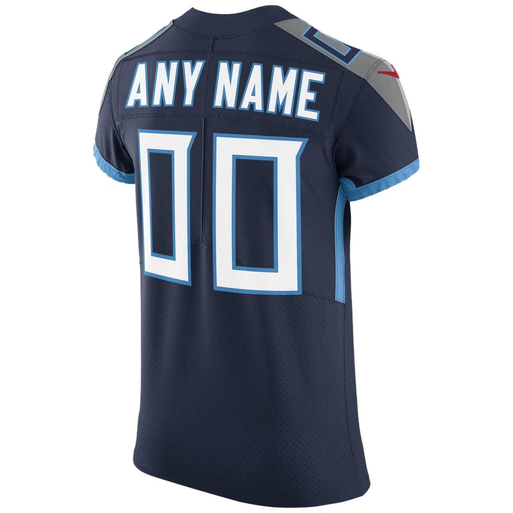 Tennessee Titans Navy Stitched Custom Elite Jersey