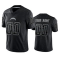 Custom Los Angeles Chargers Black Reflective Limited Stitched Jerseys