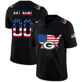 Custom Green Bay Packers Football Black Limited Fashion Flag Stitched Jerseys
