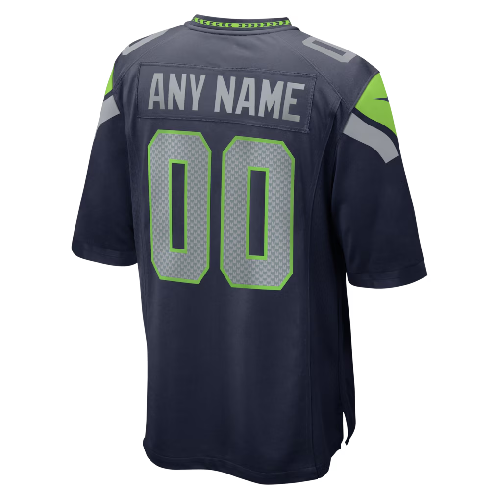 Mens Seattle Seahawks College Navy Super Bowl LX Patch Custom Game Jersey