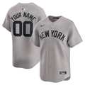 Mens New York Yankees Gray Away Limited Custom Jersey