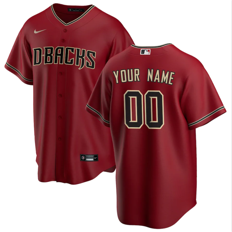 Mens Arizona Diamondbacks Red Custom Jersey