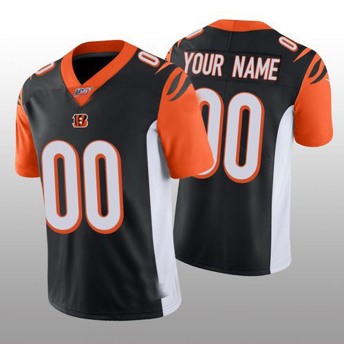 Custom Cincinnati Bengals Black Stitched Limited 100th Season Stitched Jerseys