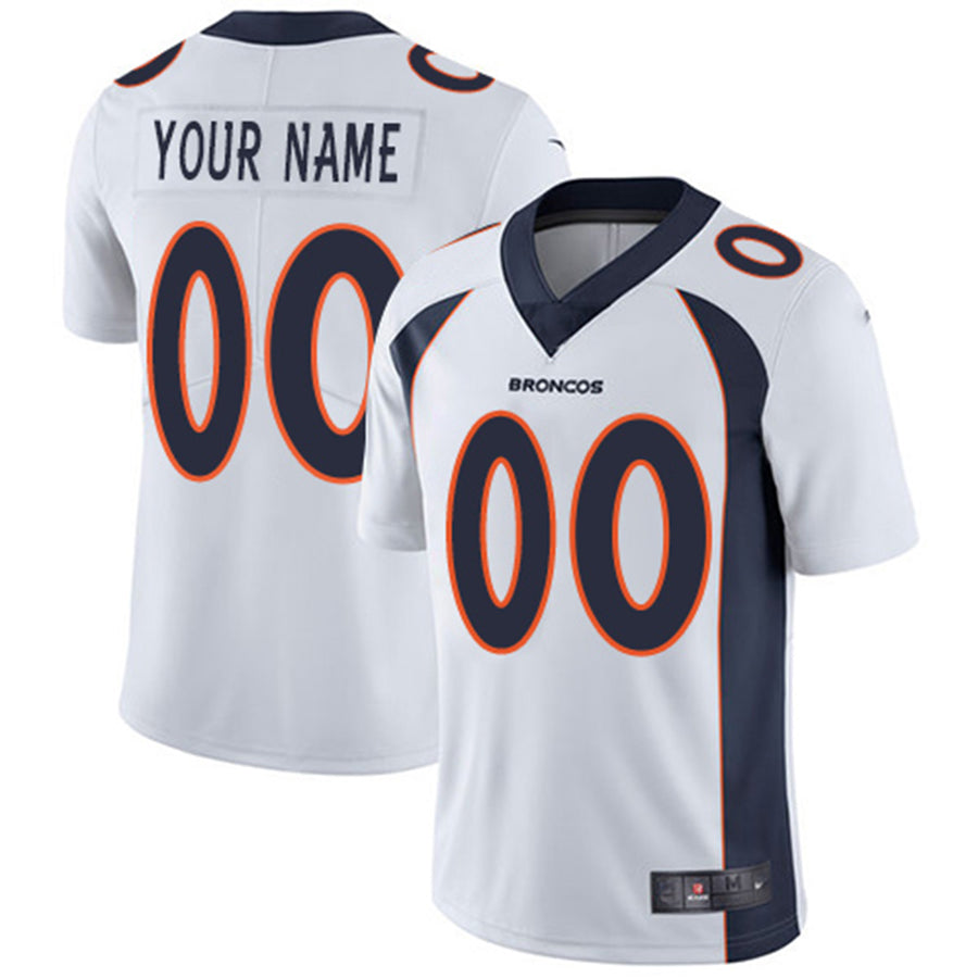 Mens Denver Broncos White Custom Game Jersey
