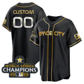 Custom Astros Custom Black Gold 2022 World Series Jerseys