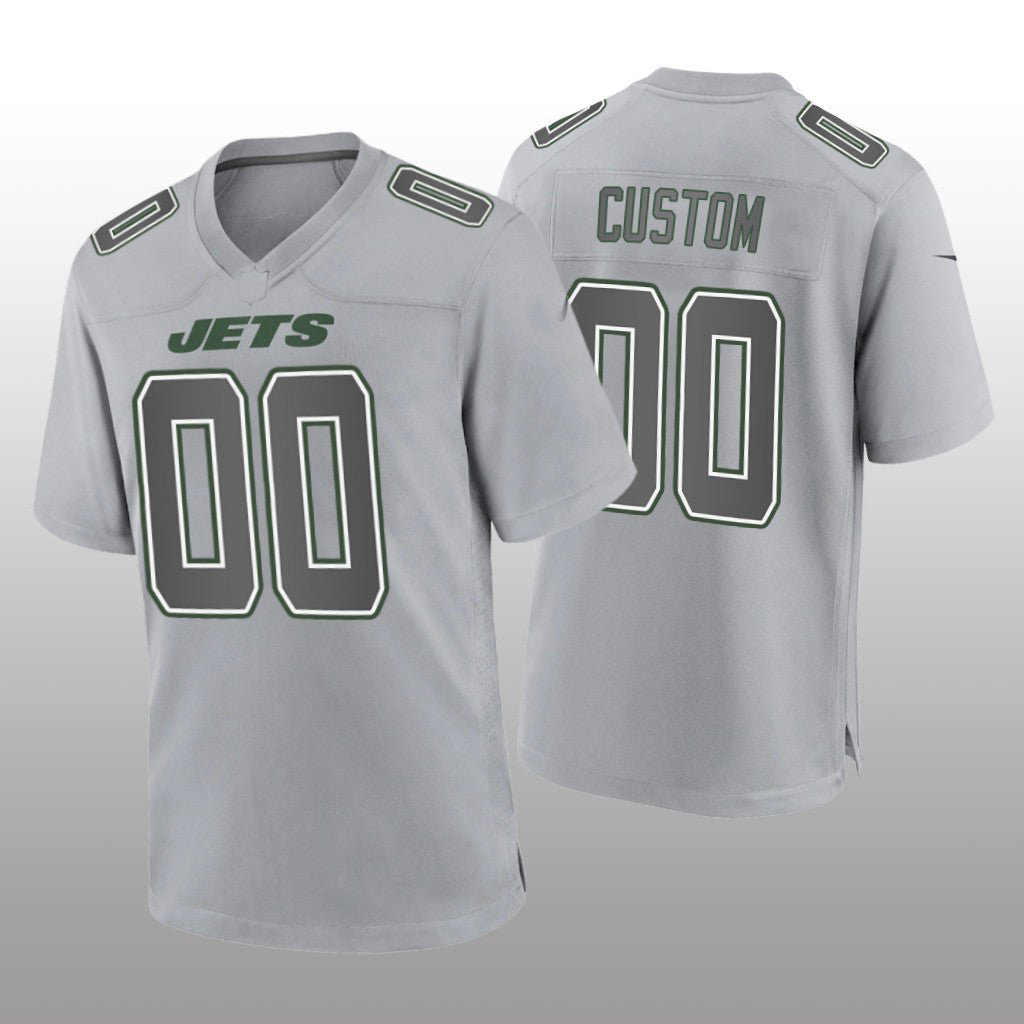 Custom New York Jets Gray Game Atmosphere Jersey Stitched Jerseys