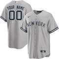 Mens New York Yankees Custom Grey Player Jersey