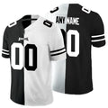 Custom Philadelphia Eagles Black And White Split Stitched Limited Stitched Jerseys