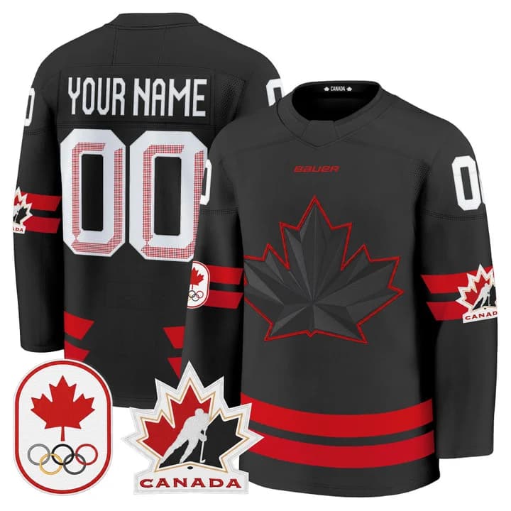 Custom Canada 2026 Olympic Jersey Black