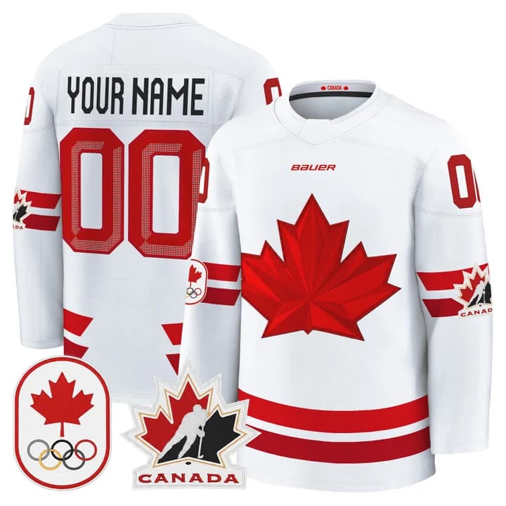 Custom Canada 2026 Olympic Jersey White