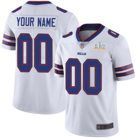 Mens Buffalo Bills Customized 2021 White Super Bowl LV Limited Stitched Jersey