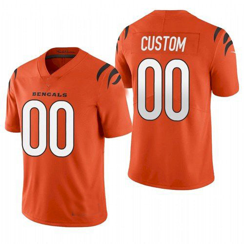 Custom Cincinnati Bengals 2021 New Orange Stitched Limited Stitched Jerseys