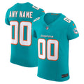 Miami Dolphins Aqua Stitched Elite Custom Jersey