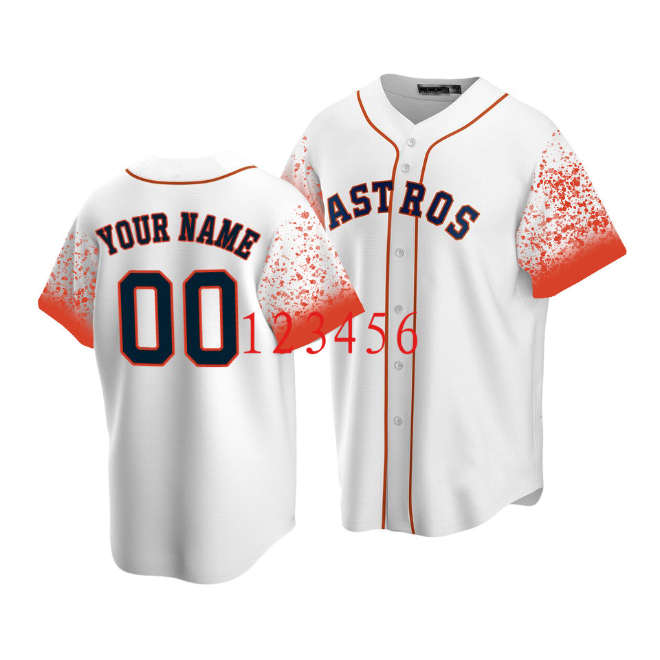Custom Houston Astros White New Jerseys Stitched Letter And Numbers