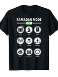 Ramadan Mode On Islamic Fasting Mode On Arabic T-Shirt Cotton