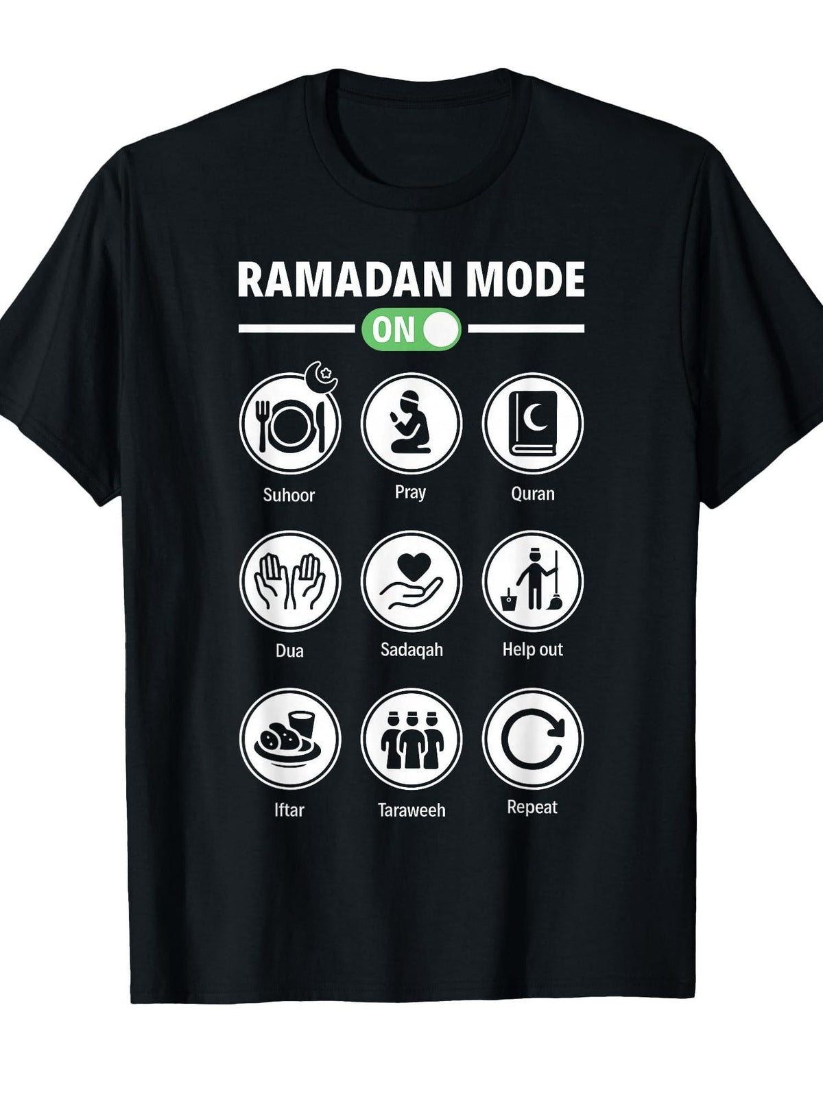 Ramadan Mode On Islamic Fasting Mode On Arabic T-Shirt Cotton