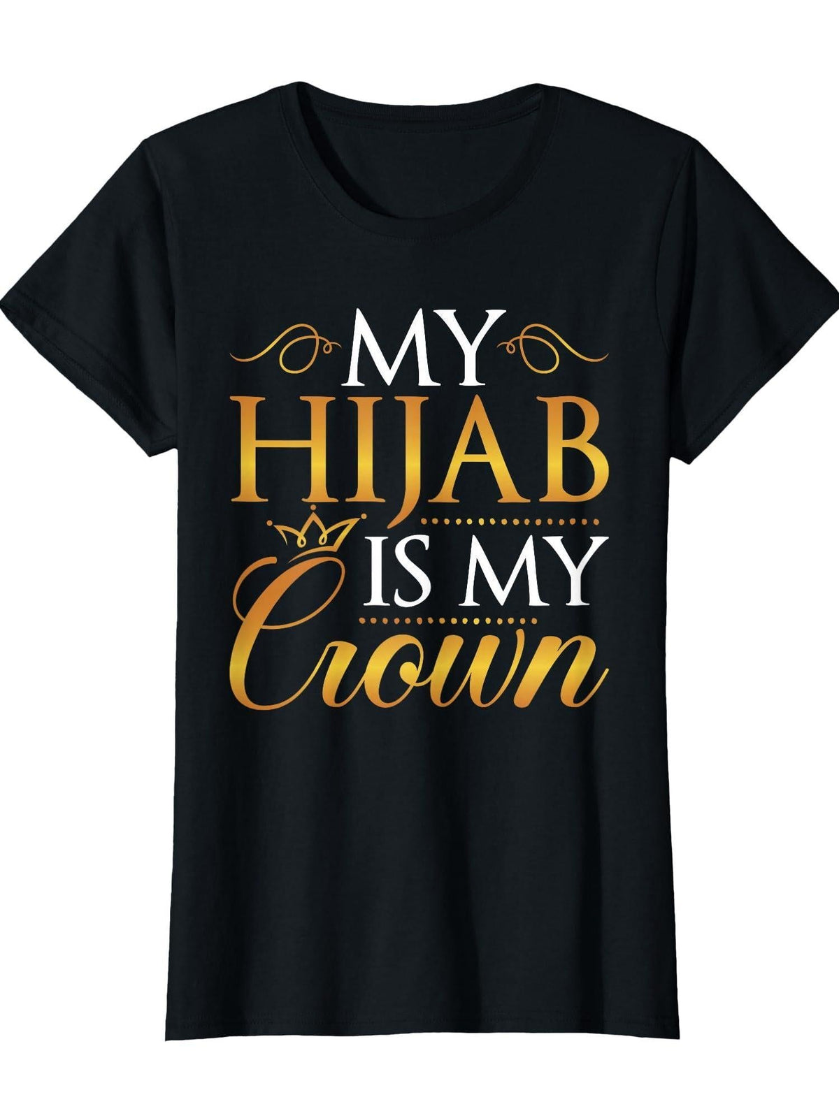 My Hijab Is My Crown Ramadan Muslim Women Girls Islamic T-Shirt Cotton