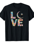 Flowers Muslim girl woman Gift Ramadan Islamic Muslima moon T-Shirt Cotton