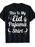 This Is My Eid Pajama Ramadan Kareem Muslims Eid Mubarak T-Shirt Cotton