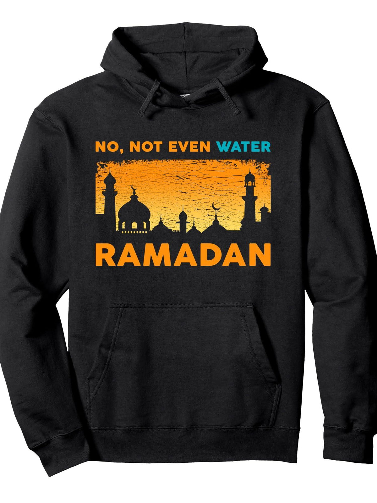 Funny Ramadan Muslim Fasting Islamic Gift For Men Women Kids Pullover Hoodie Ramadan Black Cotton Long Sleeve