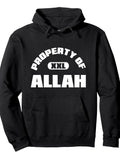 Property Of Allah Islam Muslim Ramadan Kareem Mubarak Mosque Pullover Hoodie Ramadan Black Cotton Long Sleeve