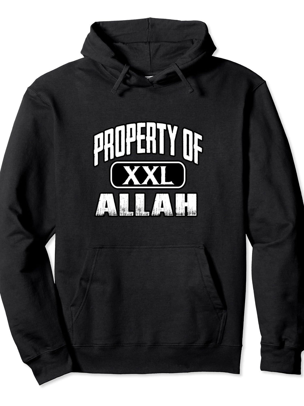 Property Allah XXL Islamic Muslim Pullover Hoodie Ramadan Black Cotton Long Sleeve