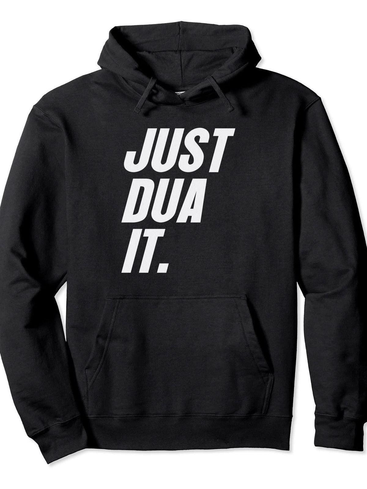 Just Dua It Muslim Islamic Clothing Mens Pullover Hoodie Ramadan Black Cotton Long Sleeve