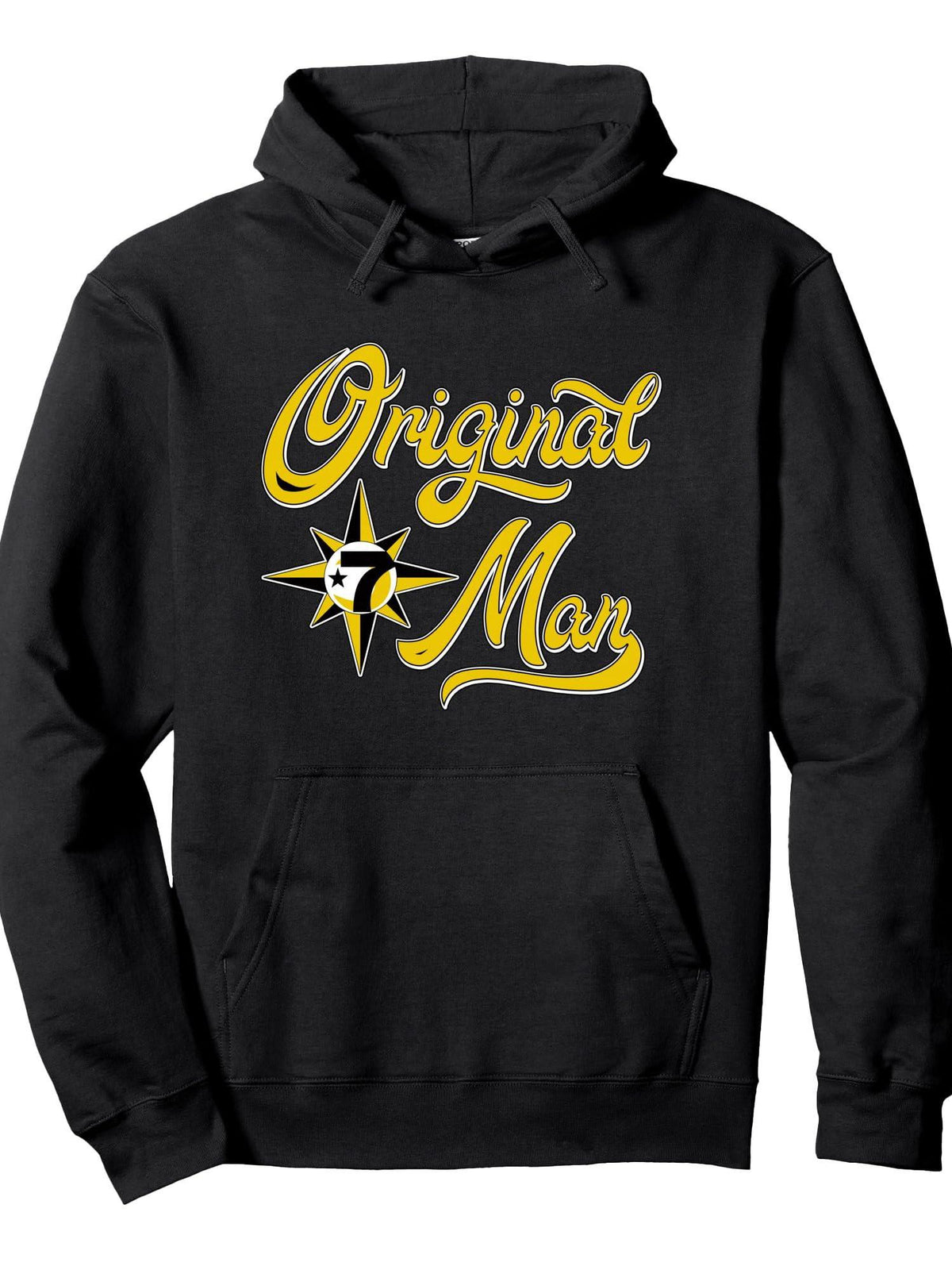 Original Man Allah 7 Crescent Star 5 percent Pullover Hoodie Ramadan Black Cotton Long Sleeve