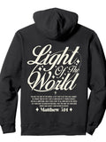 Light of The World Matthew 5:14 -Bible Verse Pullover Hoodie Ramadan Black Cotton Long Sleeve