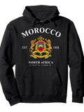 Morocco Gift Flag Morocco Moroccan Berber Nafri Pullover Hoodie Ramadan Black Cotton Long Sleeve