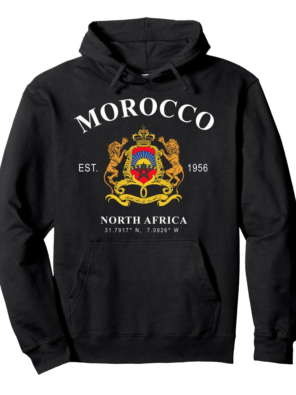 Morocco Gift Flag Morocco Moroccan Berber Nafri Pullover Hoodie Ramadan Black Cotton Long Sleeve