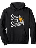 Smile Its Sunnah Meme As One Of Smile Is Sunnah Quotes Pullover Hoodie Ramadan Black Cotton Long Sleeve