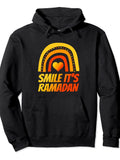 Ramadan Shirt Muslim T Shirt Eid Clothes Ramadan Mubarak Pullover Hoodie Ramadan Black Cotton Long Sleeve