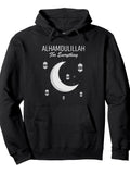 Alhamdulillah For Everything Kareem Mubarak Mosque Ramadan Pullover Hoodie Ramadan Black Cotton Long Sleeve