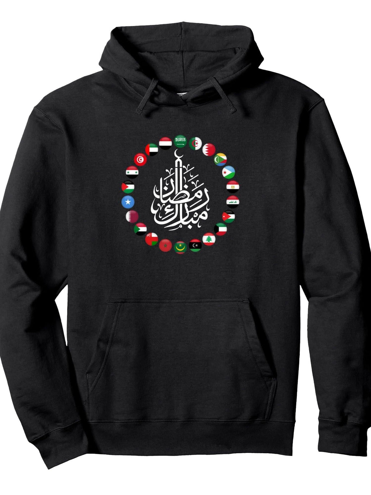 Arabic Country Flags Ramadan Mubarak Islamic Fasting Kids Pullover Hoodie Ramadan Black Cotton Long Sleeve