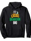 Ramadan kareem boys girls kids men Pullover Hoodie Ramadan Black Cotton Long Sleeve