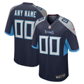 Mens Tennessee Titans Navy Custom Game Jersey