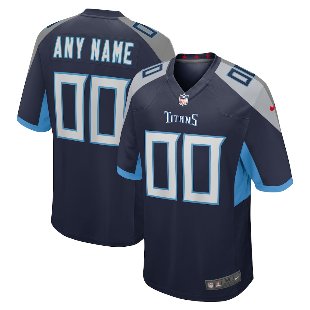 Mens Tennessee Titans Navy Custom Game Jersey