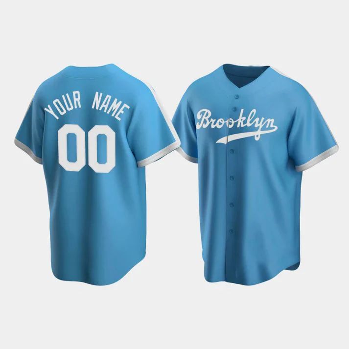 Mens Los Angeles Dodgers Light Blue Alternate Cooperstown Custom Jersey