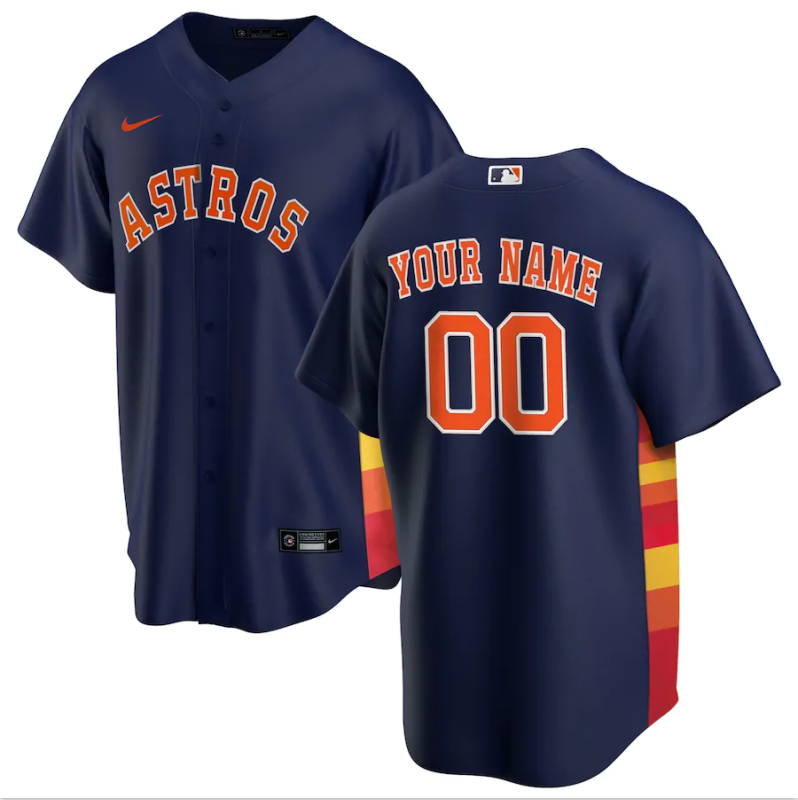Mens Houston Astros Navy Alternate Replica Player Custom Jersey
