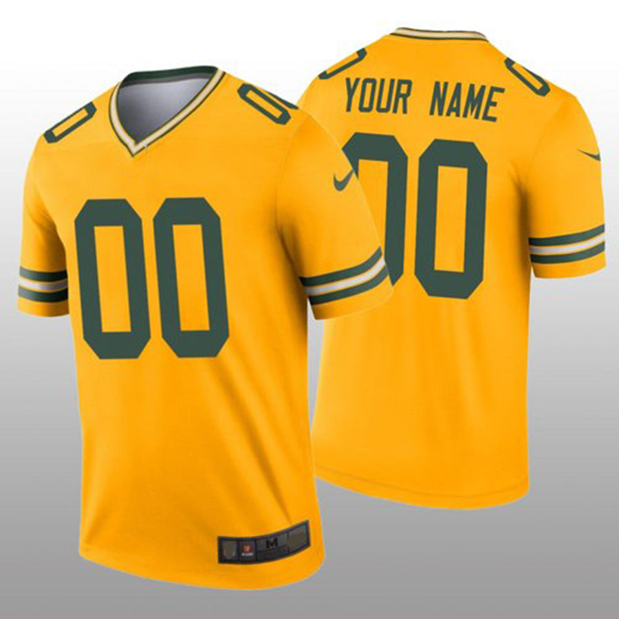 Custom Green Bay Packers Yellow Custom Jerseys