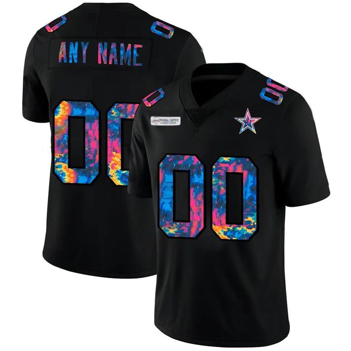 Custom Dallas Cowboys Black Crucial Catch Stitched Limited Football Jerseys