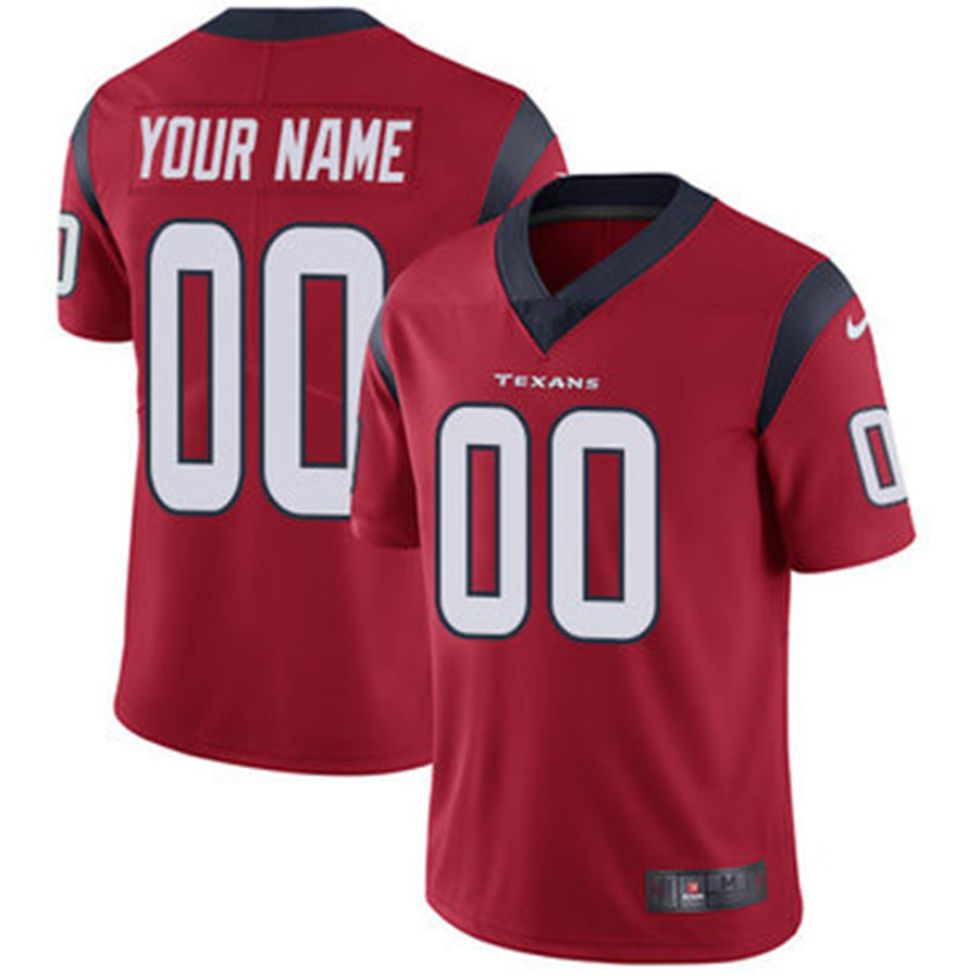 Mens Houston Texans Red Custom Game Jersey