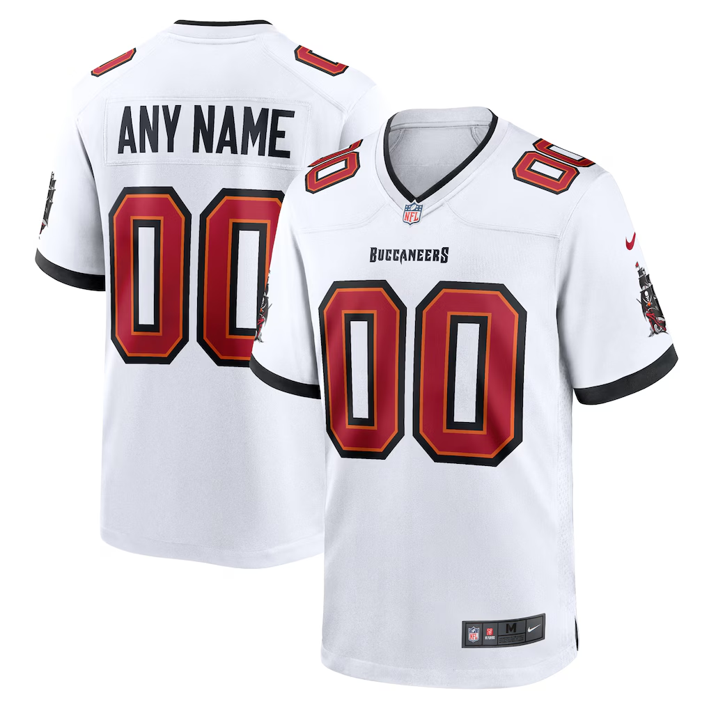 Mens Tampa Bay Buccaneers White Custom Game Jersey