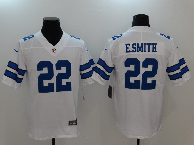 Mens Dallas Cowboys Emmitt Smith #22 White Custom Game Jersey