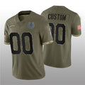 Custom Indianapolis Colts 2022 Olive Salute To Service Limited Stitched Jersey Football Jersey