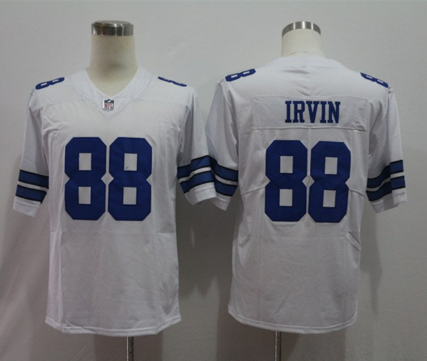Mens Dallas Cowboys Michael Irvin #88 White Custom Game Jersey